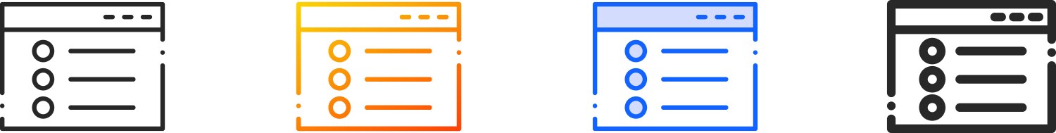 Arc iconthin linear gradient blue stroke and bold Vector Image
