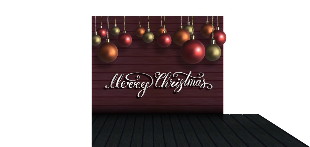 Merry christmas lettering with redorangegold vector image