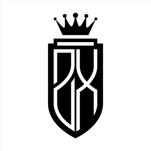 ZX Monogram Shield Logo – Royalty-Free Vector | VectorStock