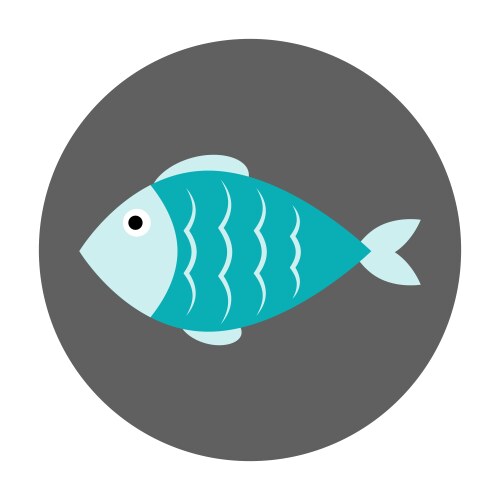 Cute ornamental fish icon Royalty Free Vector Image
