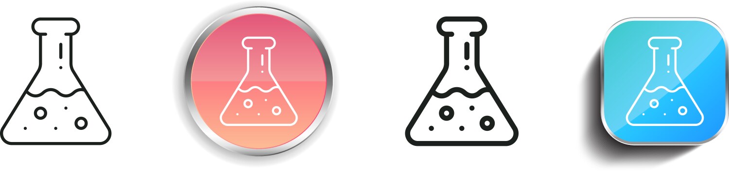 Flask icon thin linear regular and button style vector image