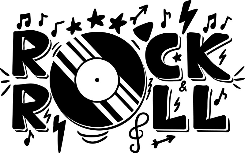 Rock and roll lettering phrase for greeting card Vector Image