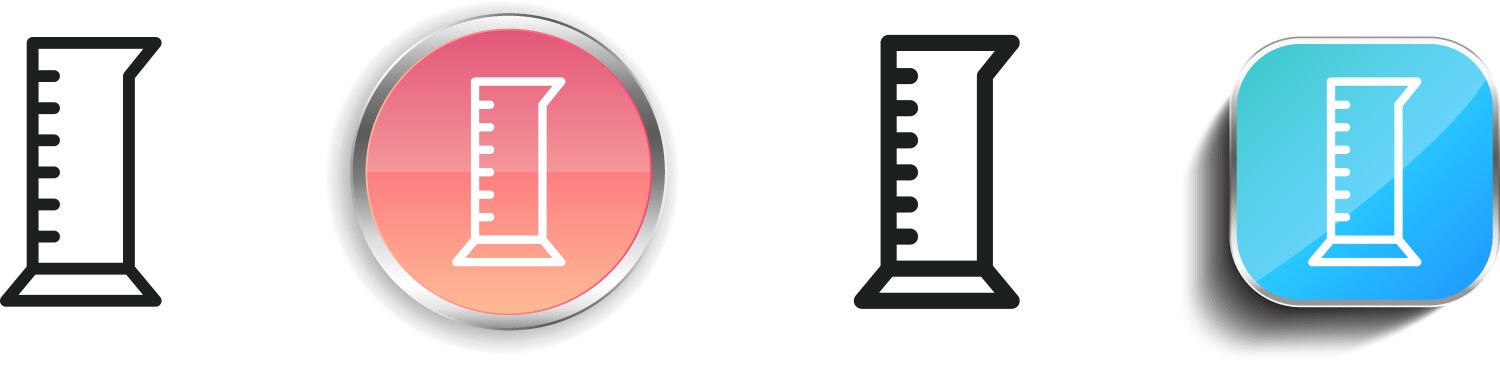 Flask icon thin linear regular and button style vector image