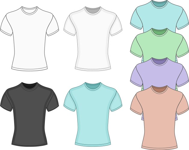 Men's T-Shirt Templates Vector Image
