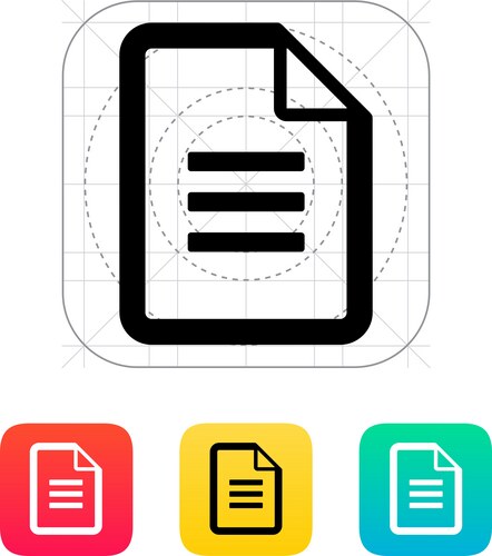 Text File Icon - Document Symbol Vector Image