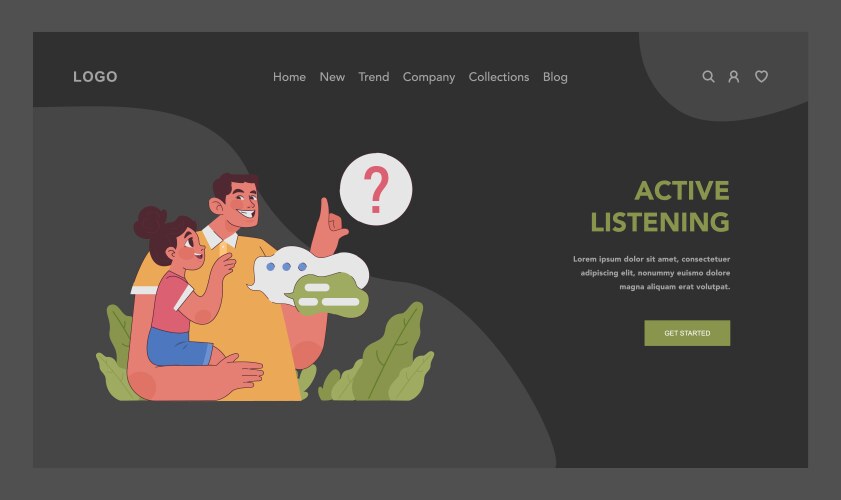 Active listening concept curious child Royalty Free Vector