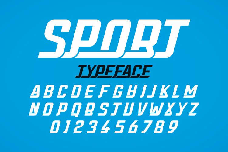 Retro style modern sport typeface vector image