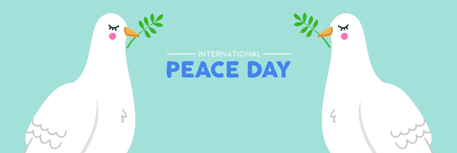 international peace social banner of white dove vector image