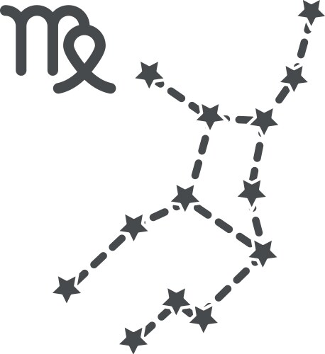 zodiac virgo constellation astrological line style vector image