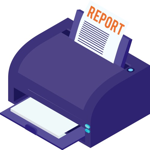 Printing financial report composition vector image