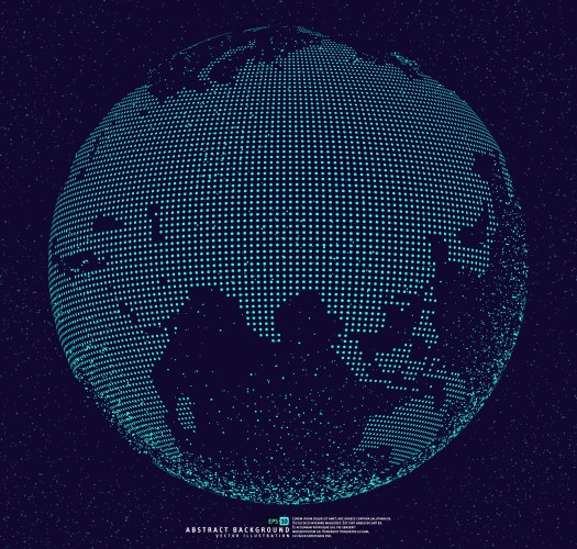 3d abstract dotted globe Royalty Free Vector Image