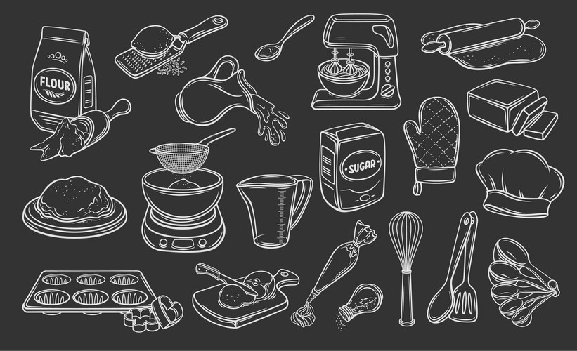 Cooking outline icons set Vector Image