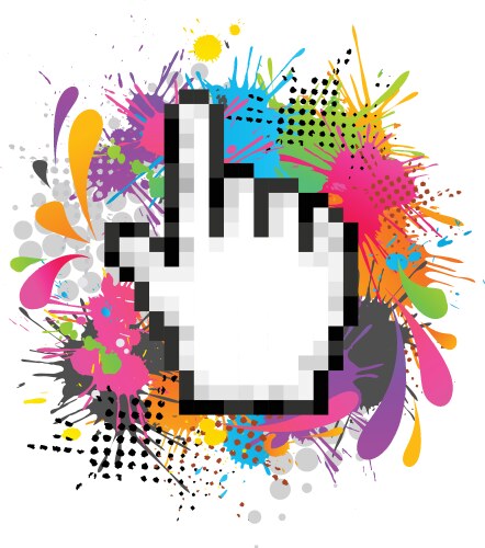 Click animation cartoon cursor frame Royalty Free Vector