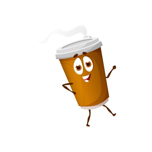 Happy cute smiling funny coffee paper cup Vector Image