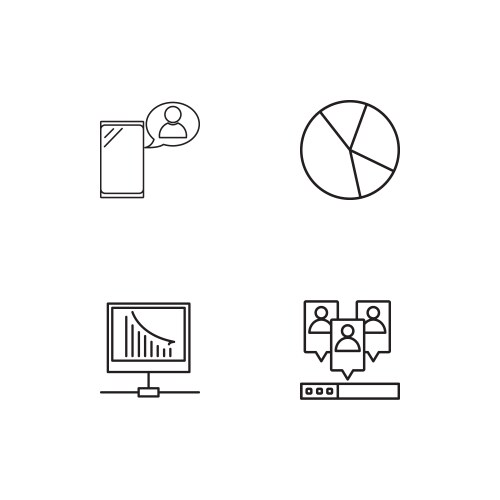 data analytics icons set vector