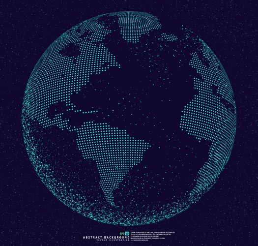 3d abstract dotted globe Royalty Free Vector Image
