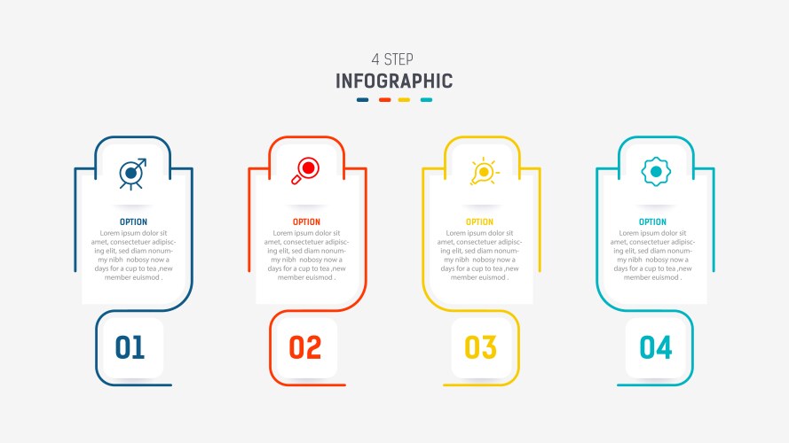 Three step infographic label design template Vector Image