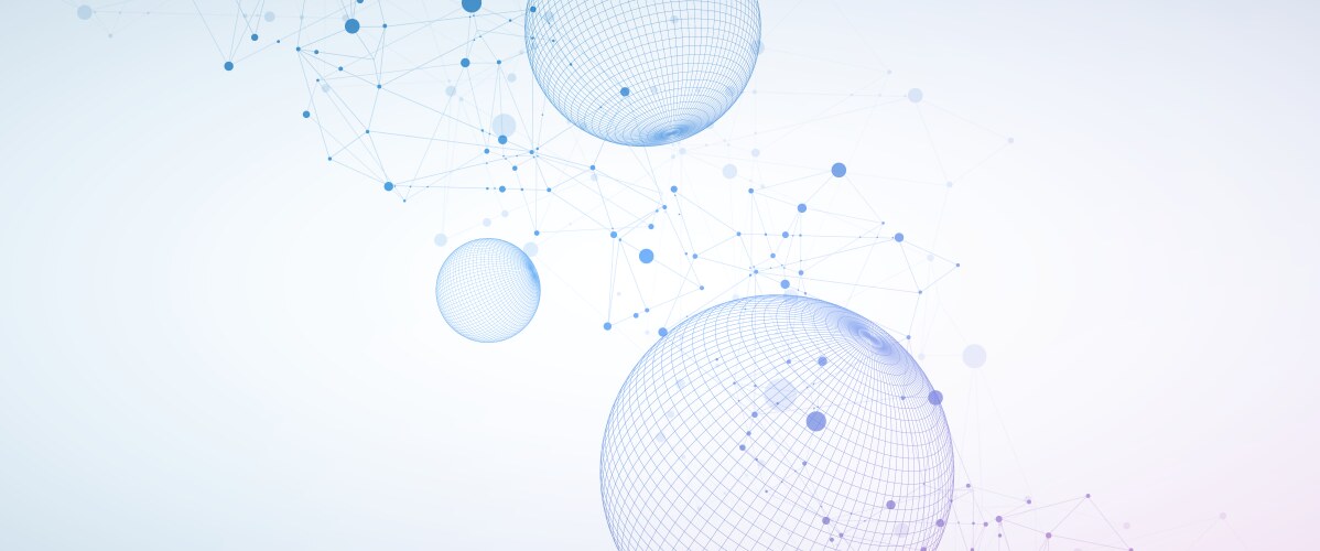 Abstract sphere background with plexus effect 3d vector image