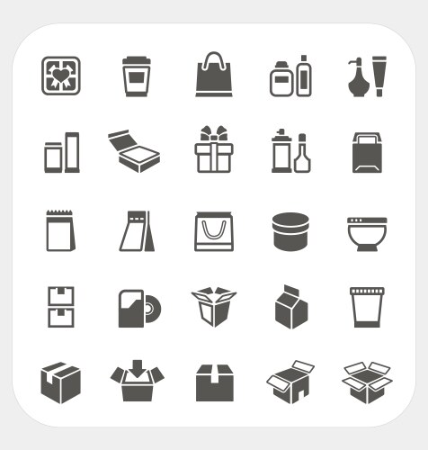 Packaging icons Royalty Free Vector Image - VectorStock