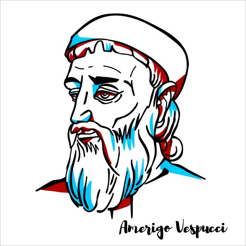 Amerigo vespucci portrait vector image