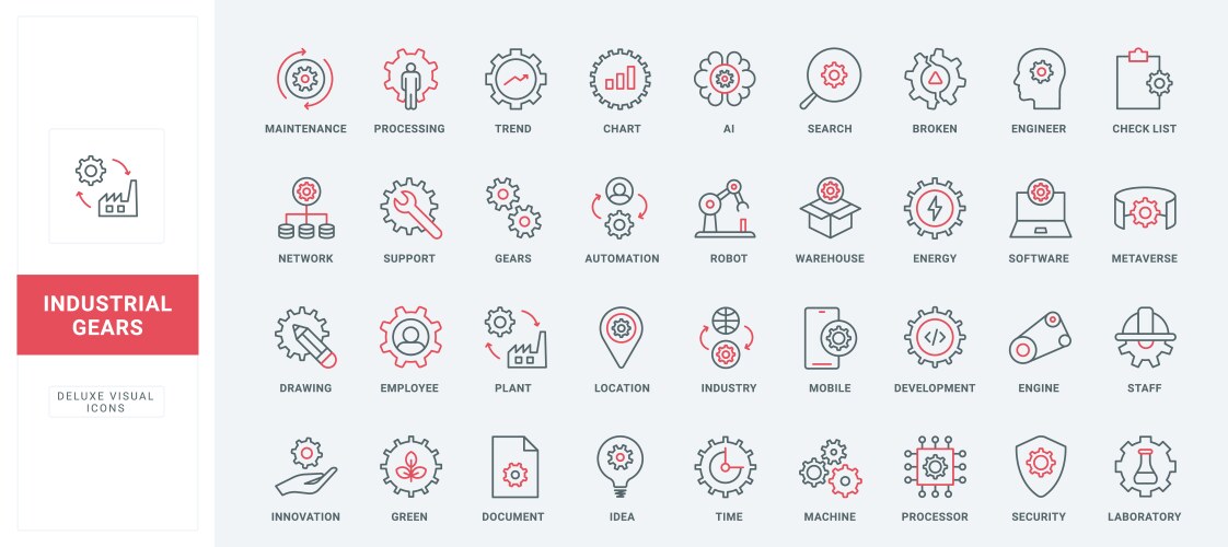 Gears and tools in industry automation of factory vector image