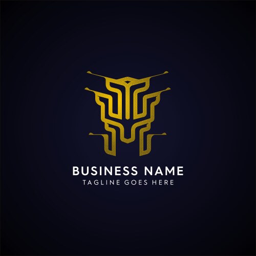 Abstract gold spartan helmet logo Vector Image