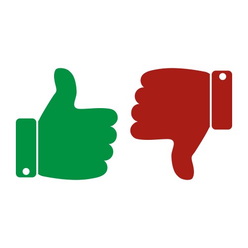 Thumbs Up Down Green Red Vector Images (over 370)