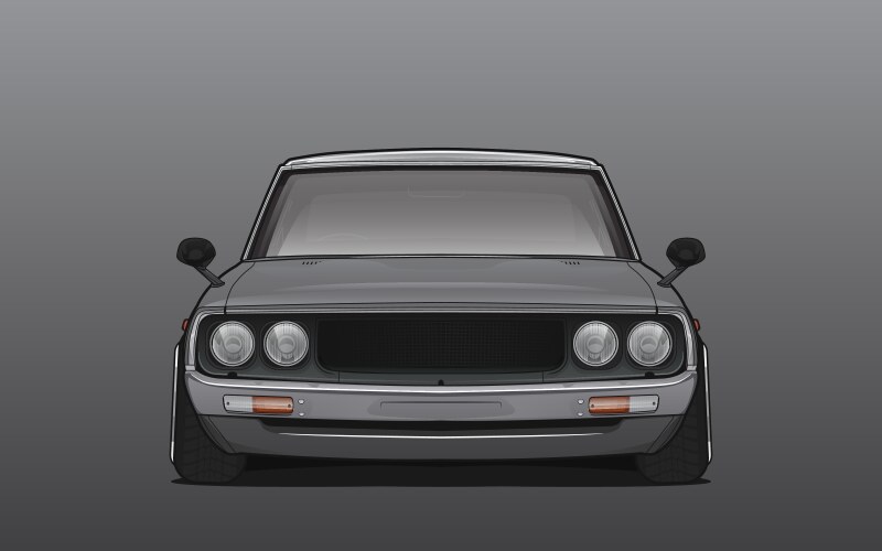 Grey Car Vector JDM Nissan Skyline GT-R – Royalty-Free Vector | VectorStock