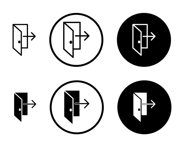 Exit icon set Royalty Free Vector Image - VectorStock