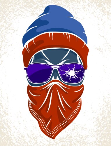 Aggressive Skull Icon - Urban Style Vector Image