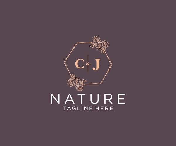 Initial cj letters decorative luxury wedding logo – Royalty-Free Vector ...