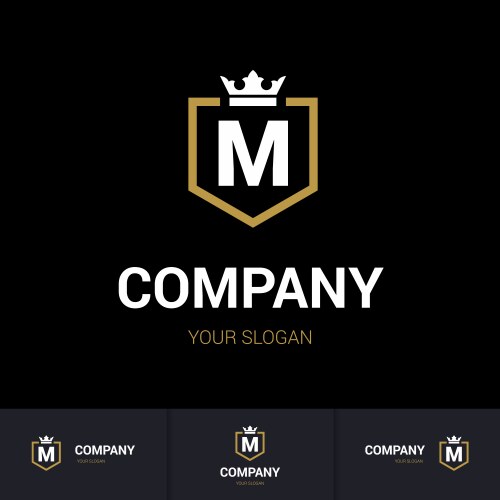 Square geometry shape gold business logo Vector Image