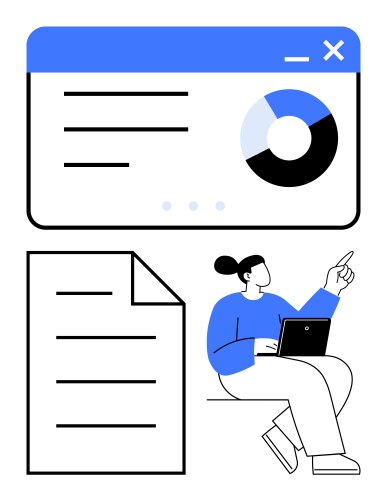 Data analysis with user interaction and document vector image