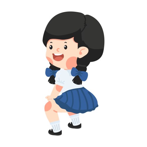 Girl student twerk dance cartoon vector image