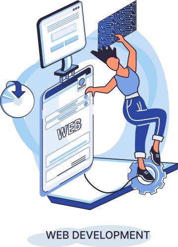 Web development coding and programming creation vector image