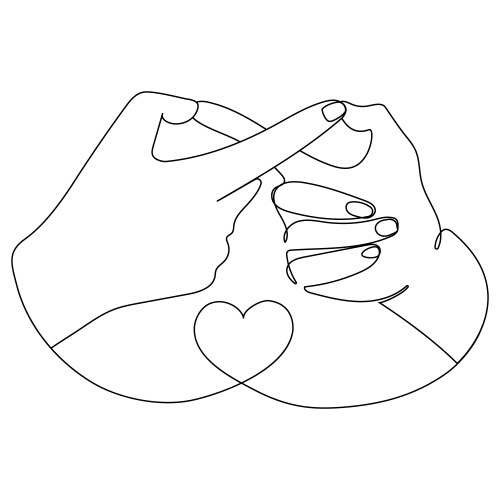 Infinity Hands Line Art Vector Image