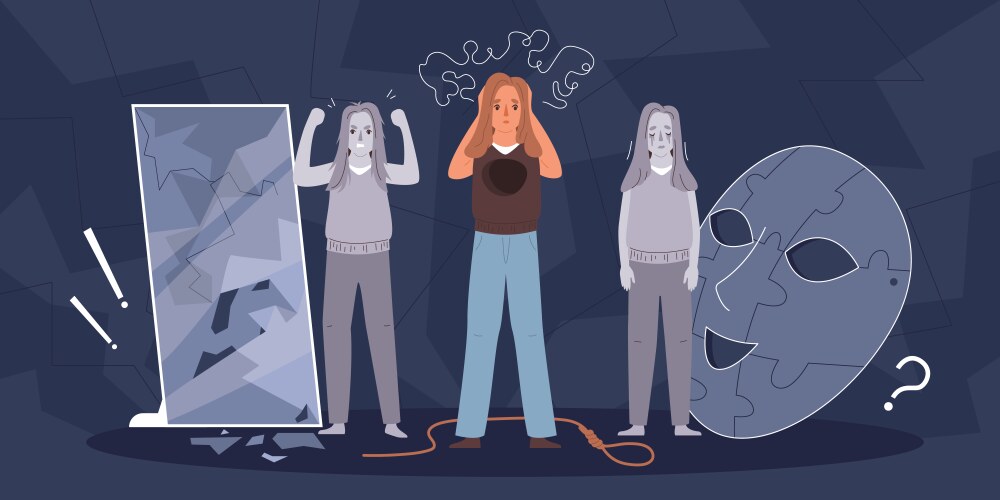 Mental disorders flat icons Royalty Free Vector Image