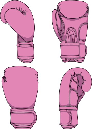 set of with pink boxing gloves vector image