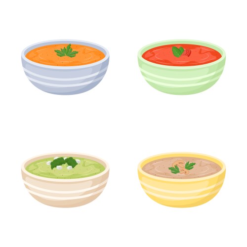Creamy Soup Bowls Vector Image