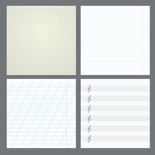 Four blank pages notebook vector image