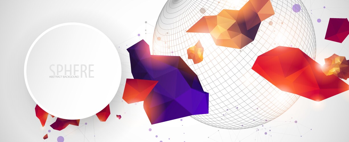 Abstract sphere background with plexus effect 3d vektorbild