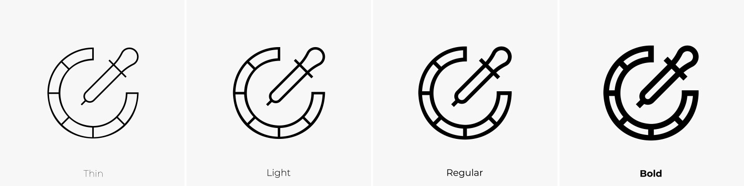 color picker icon thin light regular and bold vector