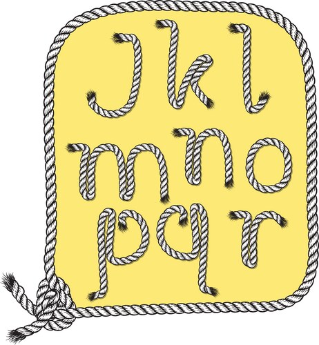 Rope Lettering Typography Royalty Free Vector Image