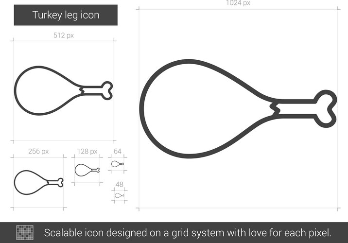 Turkey leg line icon Vector Image