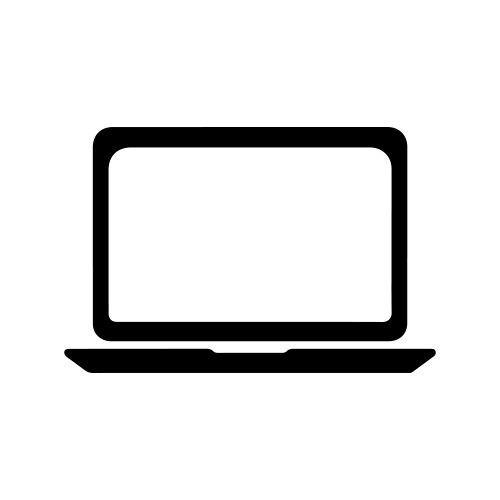 Laptop with pointer or cursor icon set notebook vector image