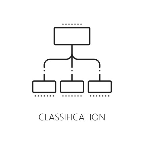 machine learning ai classification algorithm icon vector