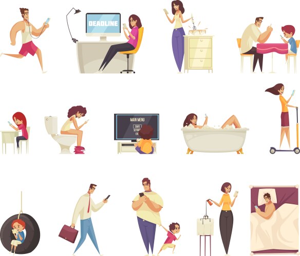 Gadget addiction set Vector Image