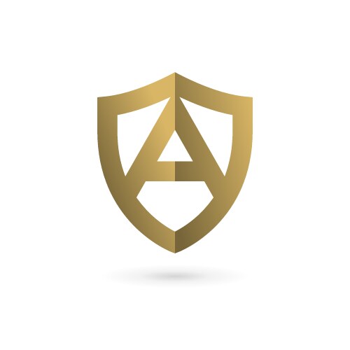Letter a shield logo icon design template elements