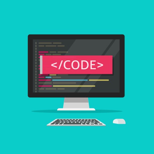 Programming Code on Computer vector image
