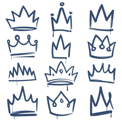 Elegant Crown Sketch Vector Image